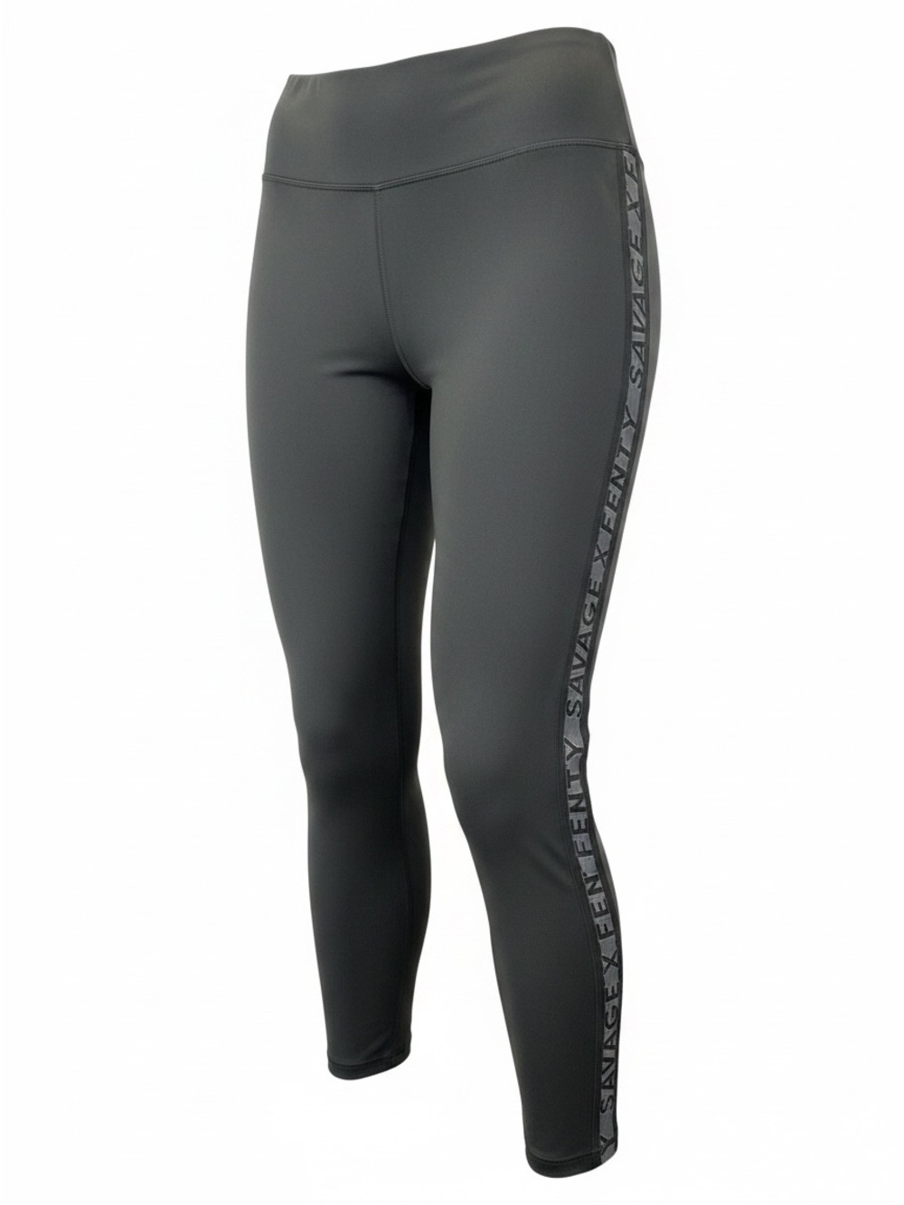 Savage X Fenty Charcoal Black High-Waist Logo Leggings